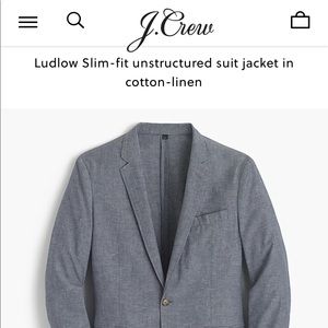 Men’s J. Crew Cotton/Linen “Ludlow” Blazer - 42R